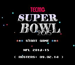 Tecmo Super Bowl 2015 (tecmobowl.org hack) Title Screen